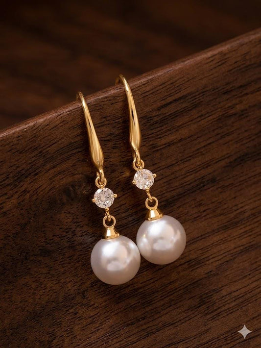 Elegant Pearl Drop Earrings, Minimalist Dangle Jewelry, Versatile Daily Wear for Women