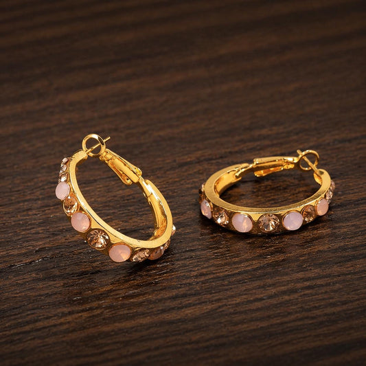 Green Hoop Earrings, Modern Niche Design, Lightweight Alloy Jewelry