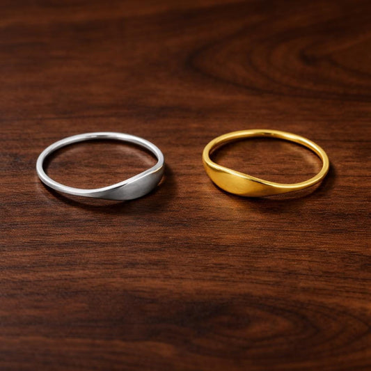 Personalized Gold Name Ring – Custom Engraved Stainless Steel Minimalist Jewelry