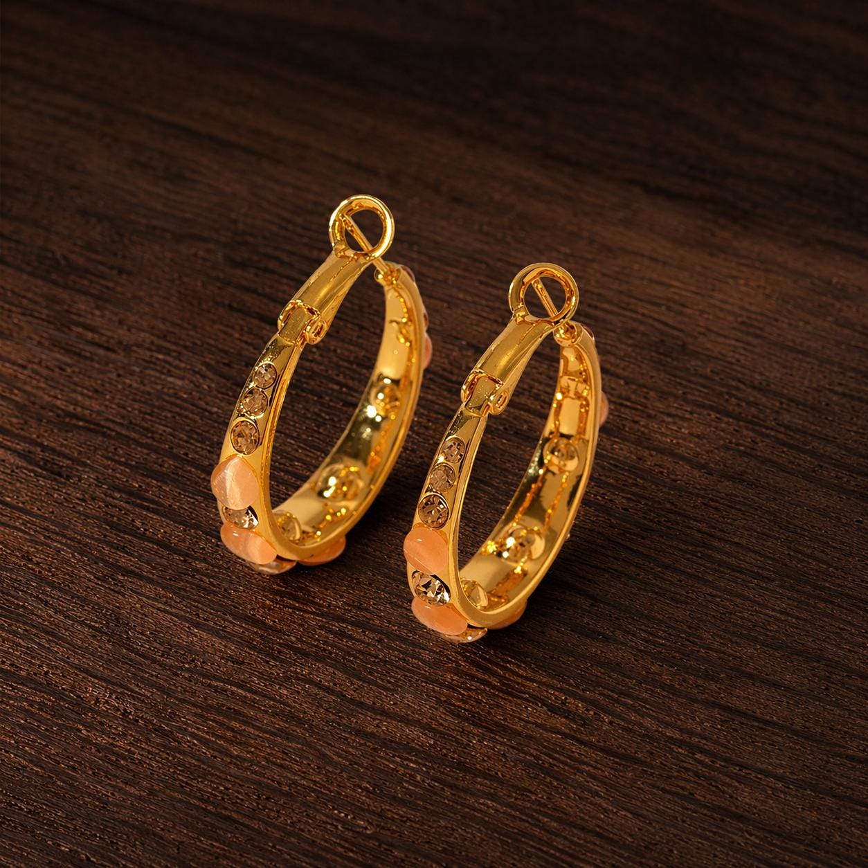 Green Hoop Earrings, Modern Niche Design, Lightweight Alloy Jewelry
