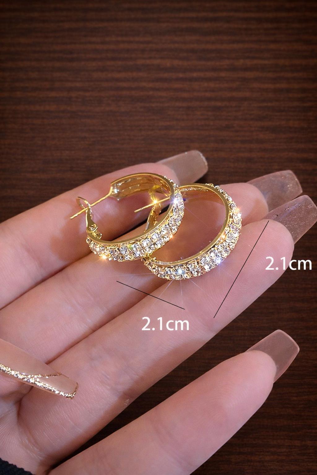 Geometric Gold Hoop Earrings, Elegant Minimalist CZ Earrings, Classic Everyday Jewelry Gift for Women