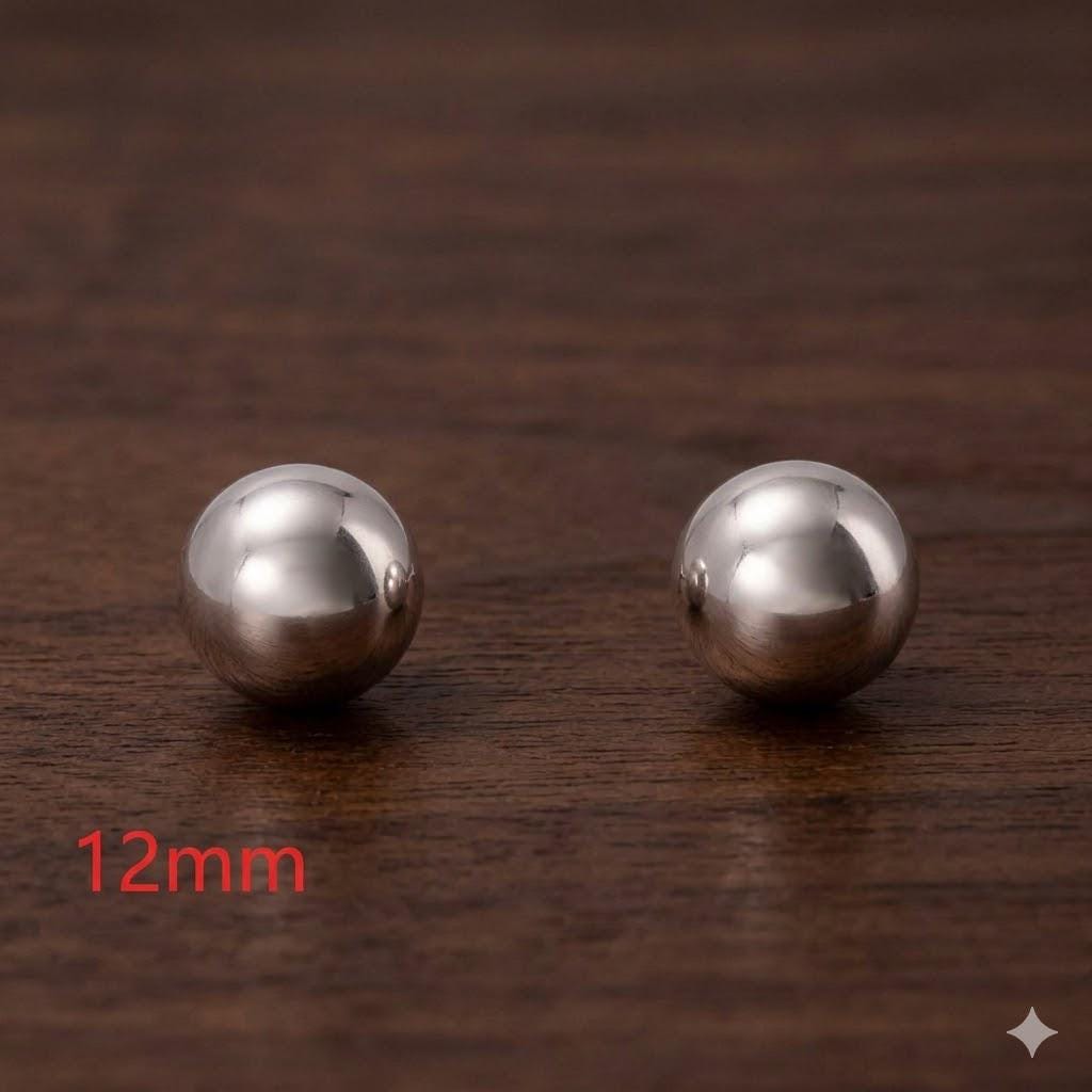 Large Flat Faux Pearl Stud Earrings, High Glossy, Hypoallergenic, Minimalist Elegant Jewelry for Women