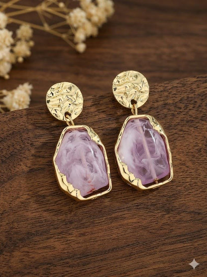 Bohemian Resin Earrings, Luxury Statement Dangle, Classic Versatile Jewelry for Women