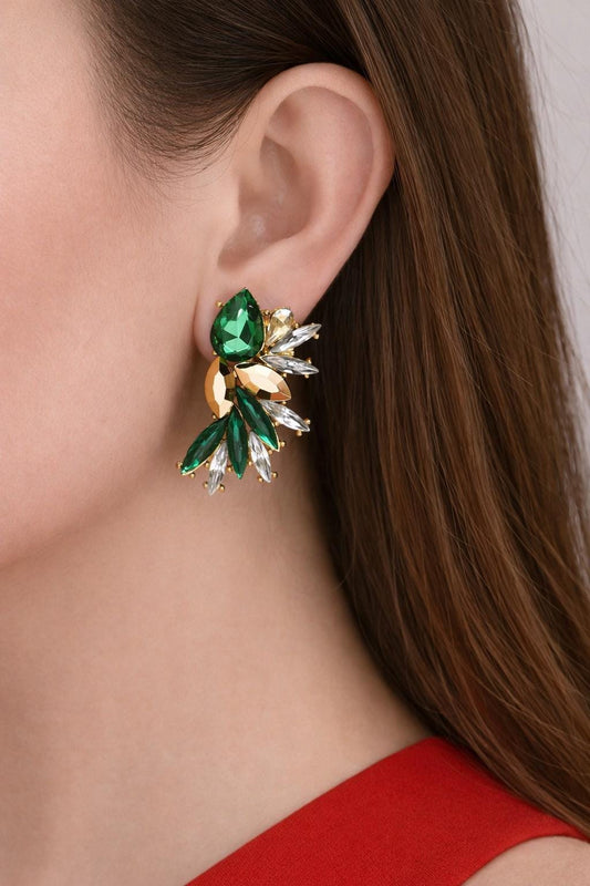 Rhinestone Drop Earrings, Crystal Dangle Earrings, Elegant Statement Jewelry, Gift for Her