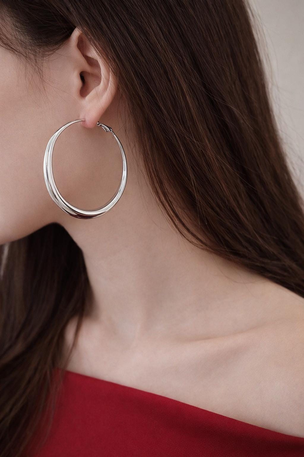 Minimalist Hoop Earrings, Simple Gold Silver Round Earrings, Everyday Jewelry Gift for Her
