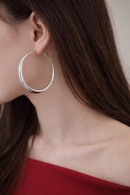 Minimalist Hoop Earrings, Simple Gold Silver Round Earrings, Everyday Jewelry Gift for Her