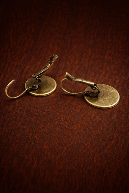 Vintage Blue Bird Dangle Earrings, Copper Glass Jewelry, Nature Inspired