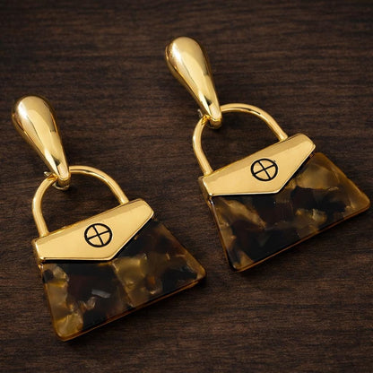 Maillard Cross Earrings, Gold Minimalist Drop Earrings, Elegant Geometric Jewelry Gift for Women