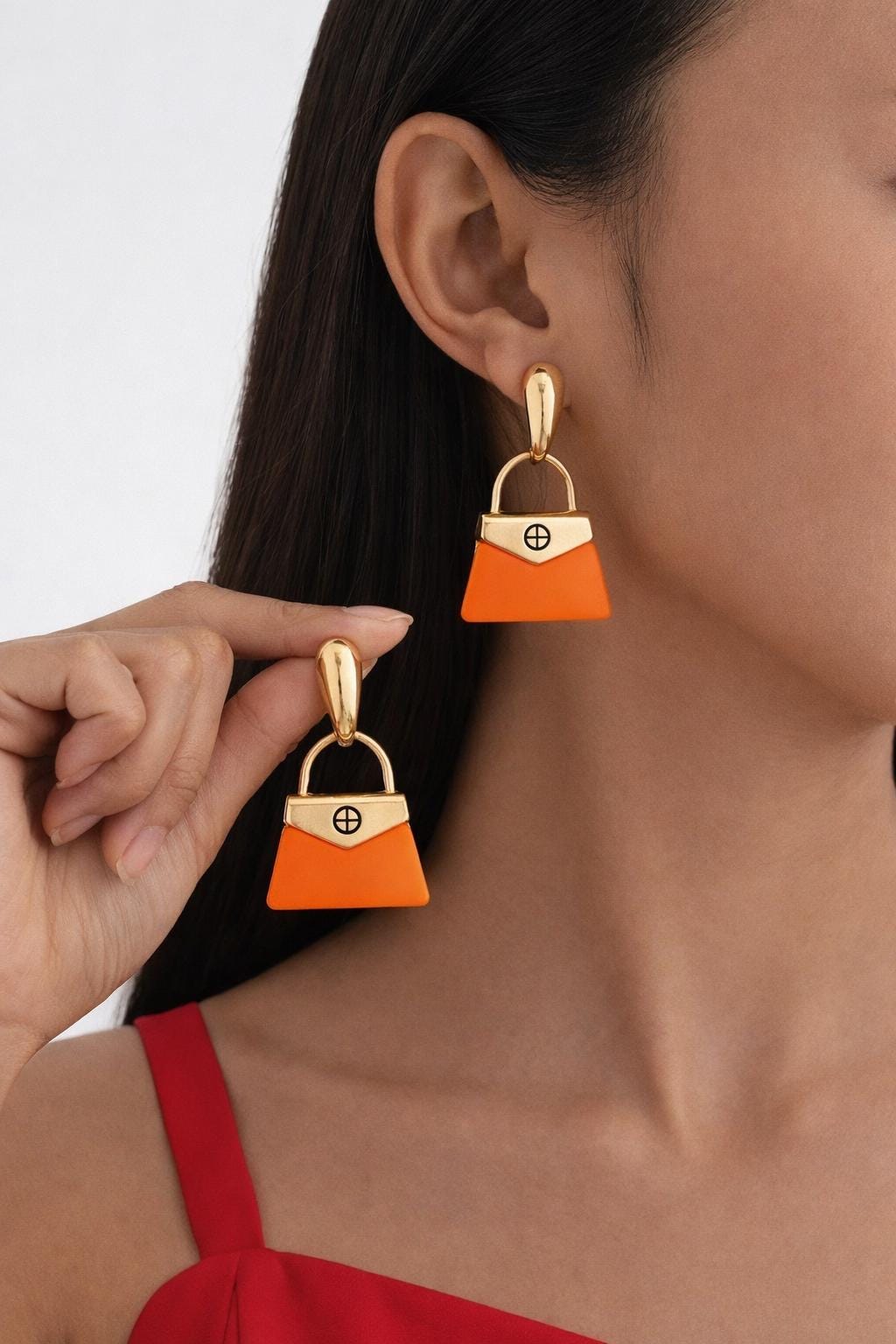 Maillard Cross Earrings, Gold Minimalist Drop Earrings, Elegant Geometric Jewelry Gift for Women