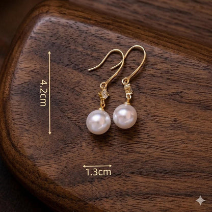 Elegant Pearl Drop Earrings, Minimalist Dangle Jewelry, Versatile Daily Wear for Women
