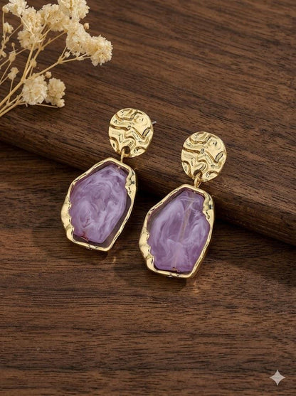 Bohemian Resin Earrings, Luxury Statement Dangle, Classic Versatile Jewelry for Women