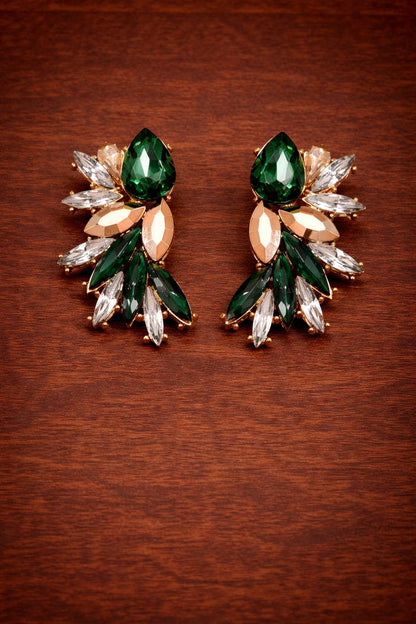 Rhinestone Drop Earrings, Crystal Dangle Earrings, Elegant Statement Jewelry, Gift for Her