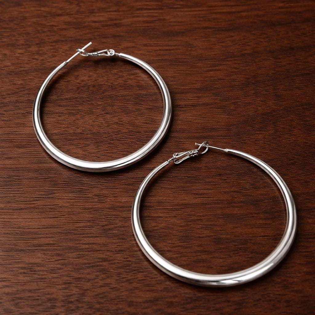 Minimalist Hoop Earrings, Simple Gold Silver Round Earrings, Everyday Jewelry Gift for Her