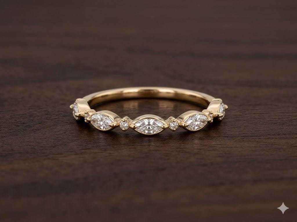 Geometric Horse Eye Crystal Ring, Gold-Plated Sterling Silver, Fish Design
