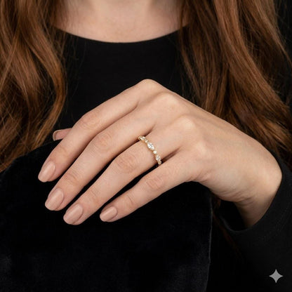 Geometric Horse Eye Crystal Ring, Gold-Plated Sterling Silver, Fish Design