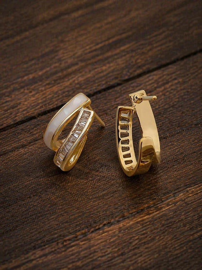 Andkiss CZ Hoop Earrings, Sparkling Huggie Hoops, Minimalist Spring Jewelry