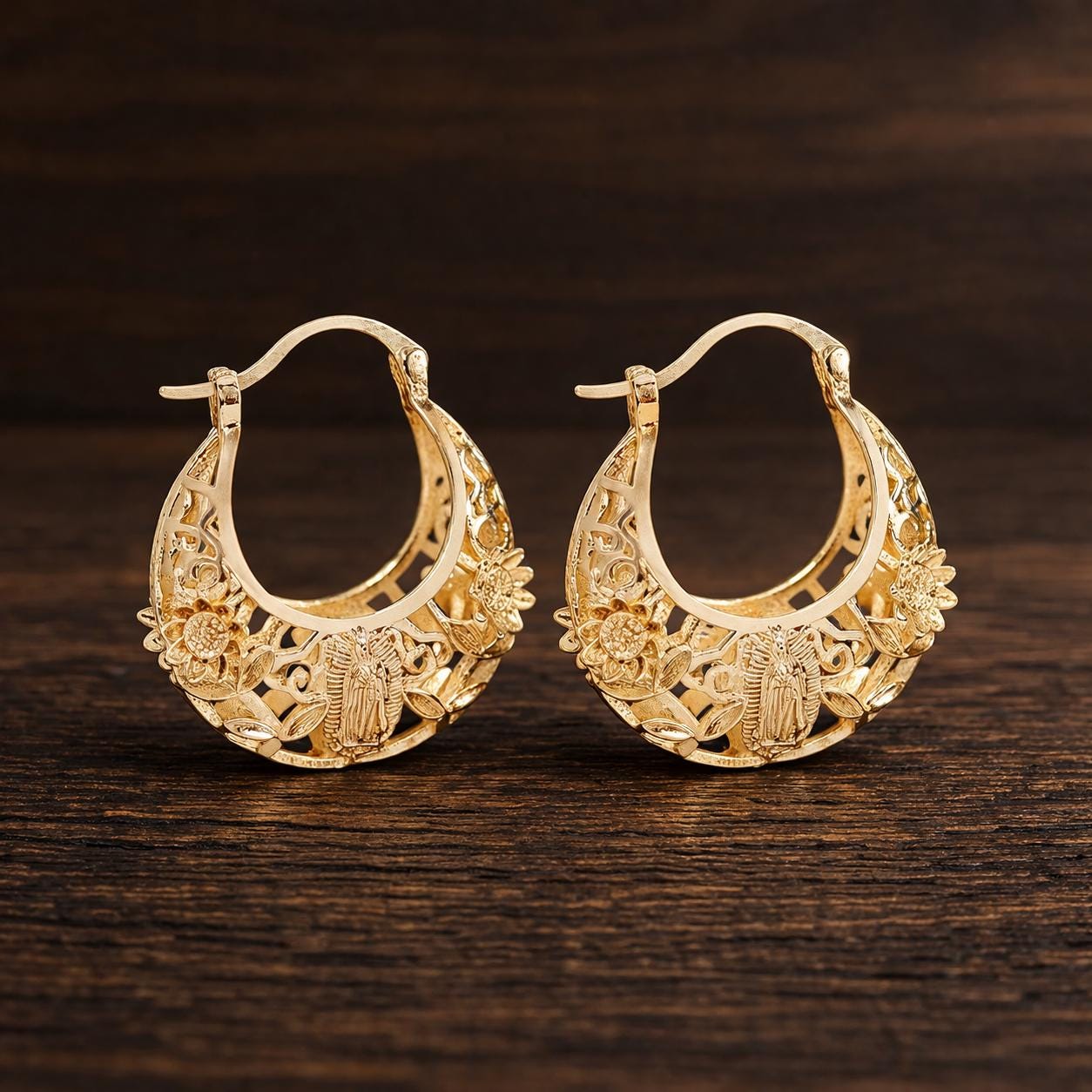 Hollow Asymmetrical Earrings, Rose Gold Plated Dangle, Geometric Party Jewelry
