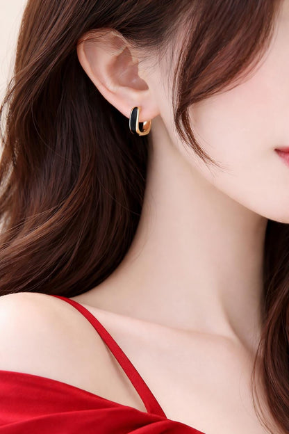 Minimalist Geometric Hoop Earrings for Women, Chic Everyday Luxury Earrings