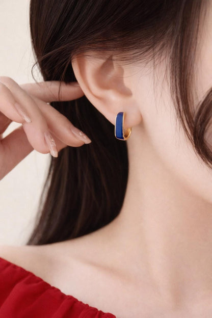 Minimalist Geometric Hoop Earrings for Women, Chic Everyday Luxury Earrings