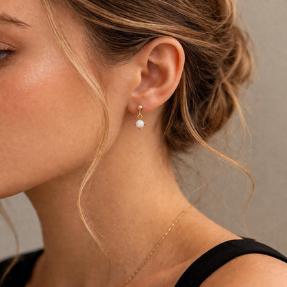 Star Moon Hoop Earrings, Stainless Steel Zircon Opal Celestial Jewelry