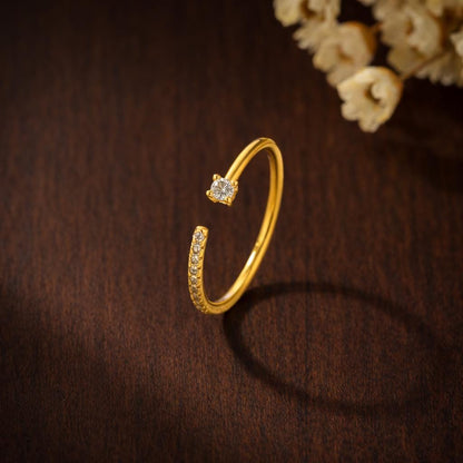 Kinitial Minimalist Stackable Rings, 18K Gold Plated, Adjustable Size, Designer Jewelry