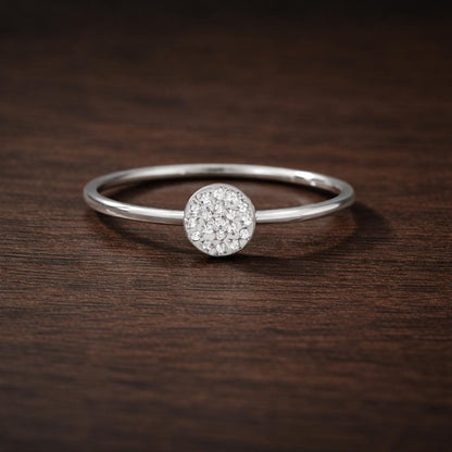 18K Gold Plated CZ Pave Ring, Stainless Steel Bridal Band, Elegant Cubic Zirconia