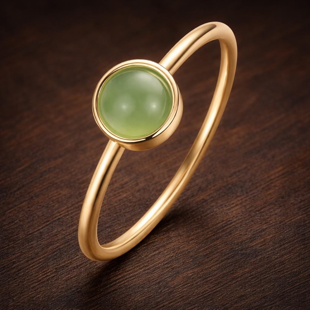 Opal Cat's Eye Geometric Ring, Gold-Tone Plated Copper Alloy, Minimalist Statement Jewelry