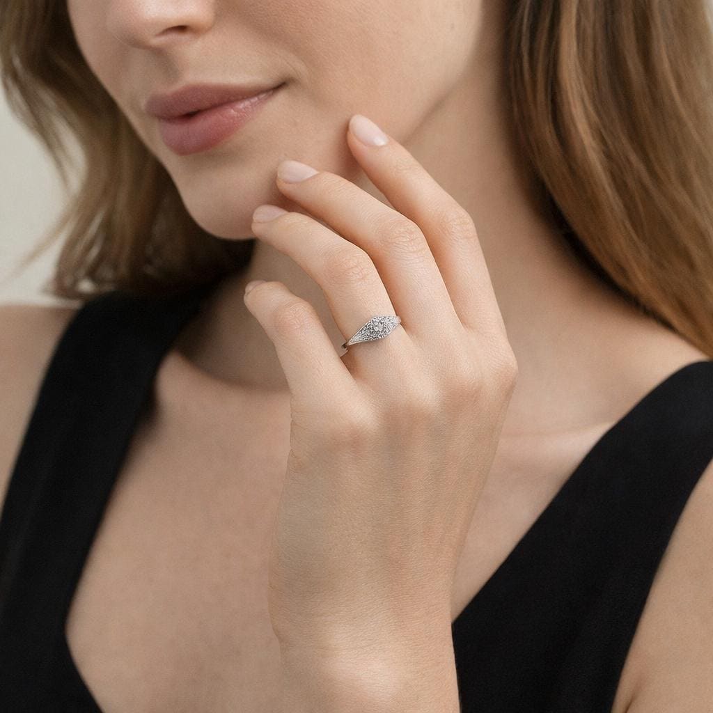 Gold Plated Zircon Ring, Elegant Wedding Party Jewelry, AAA Cubic Zirconia