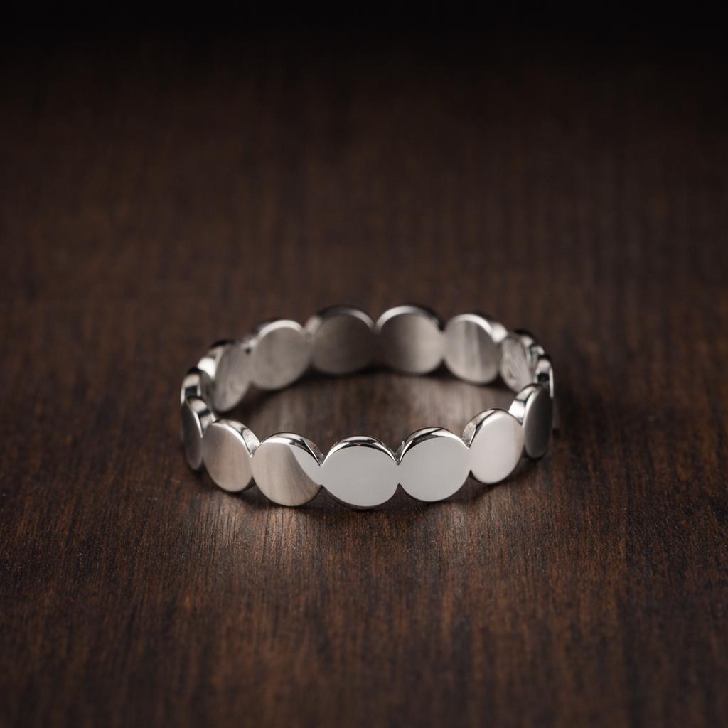Gold Stainless Steel Geometric Round Ring – Minimalist Stackable Band