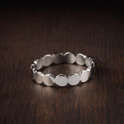 Gold Stainless Steel Geometric Round Ring – Minimalist Stackable Band