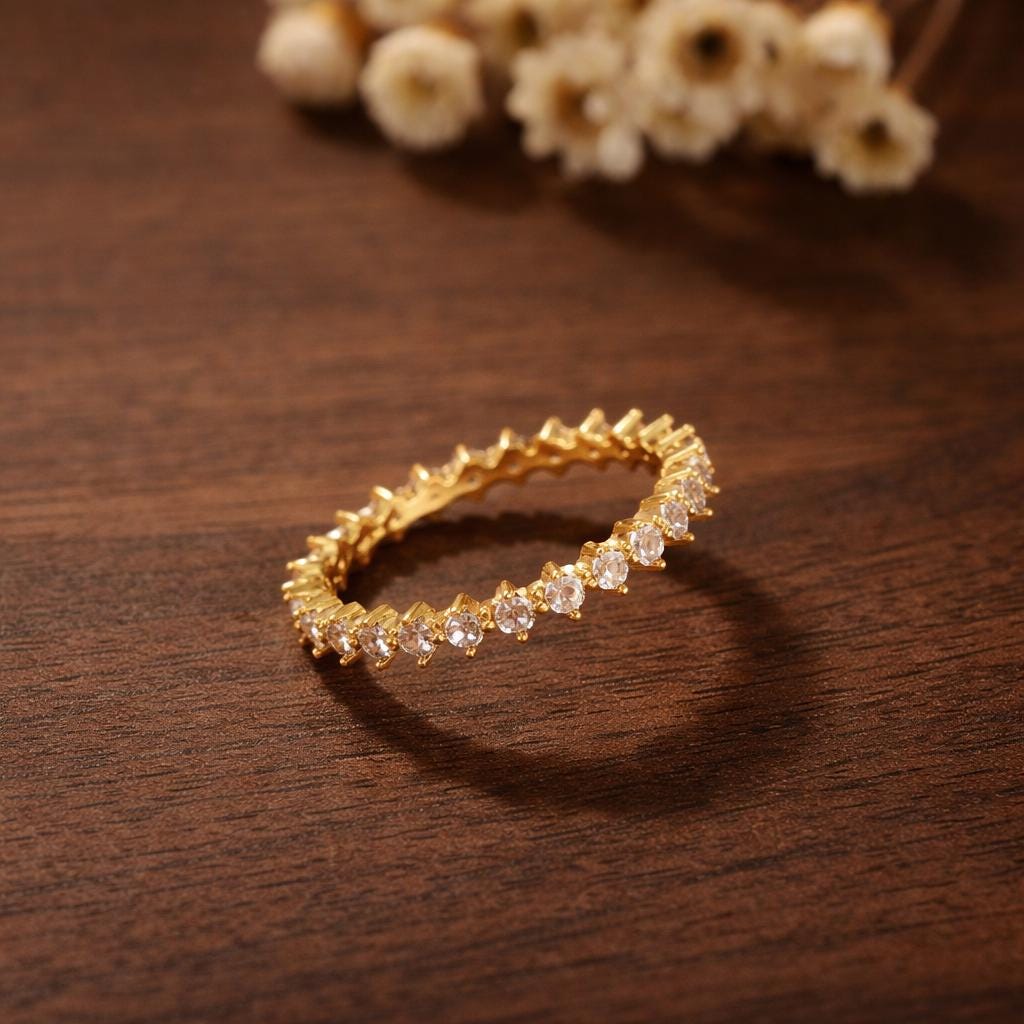 Initial Cubic Zirconia Ring, Women's Letter Band, Engagement Wedding Jewelry