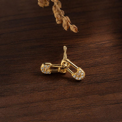 Gold Plated Sterling Silver Heart Stud Earrings with Cubic Zirconia – Dainty Minimalist Jewelry