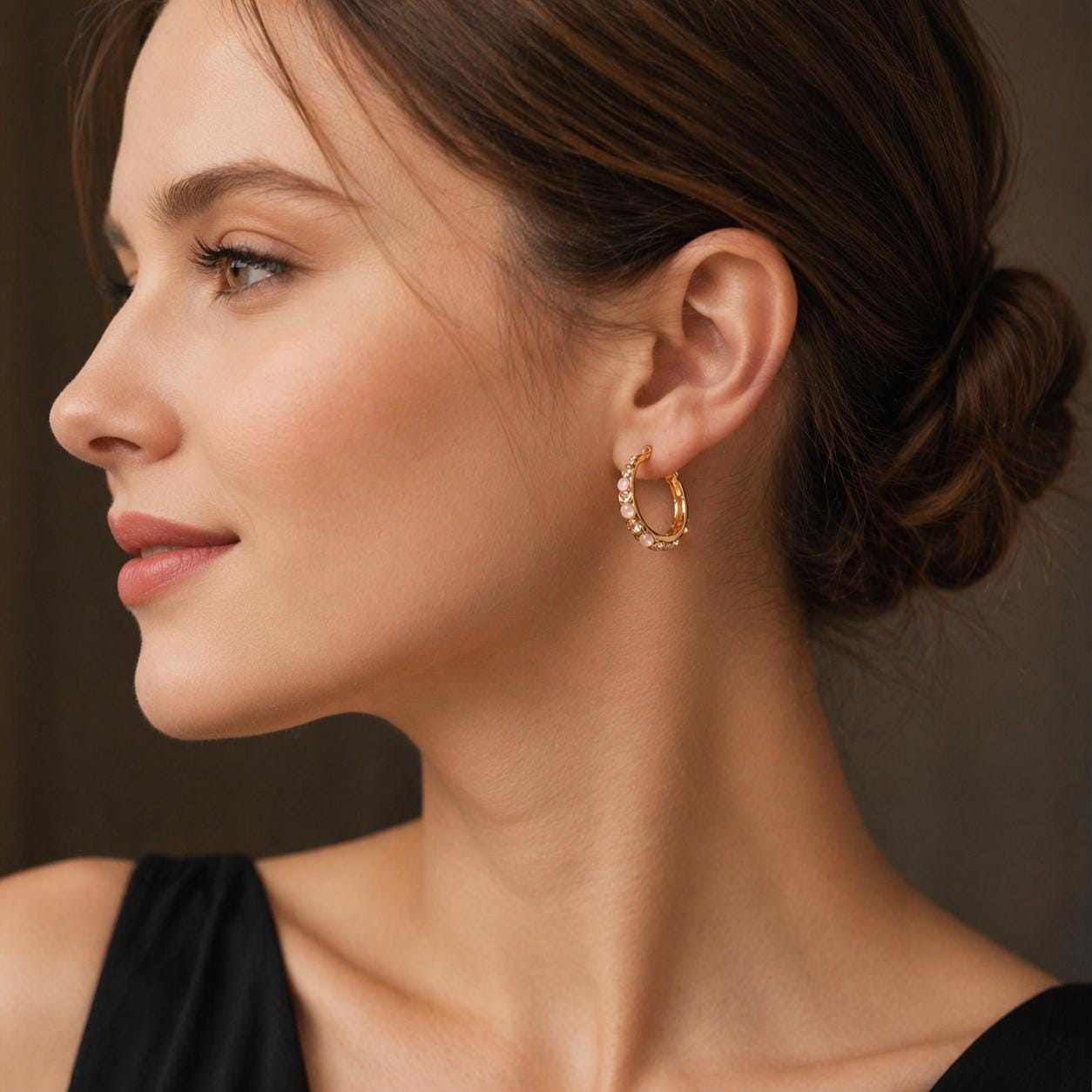 Green Hoop Earrings, Modern Niche Design, Lightweight Alloy Jewelry