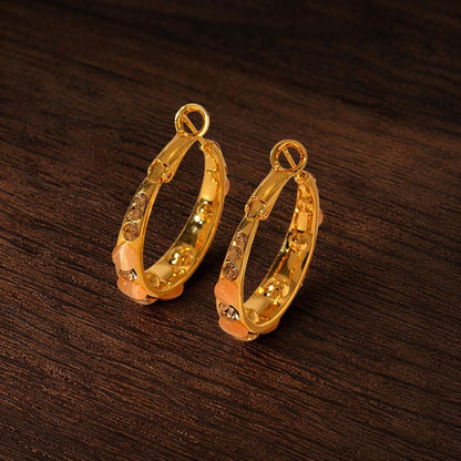 Green Hoop Earrings, Modern Niche Design, Lightweight Alloy Jewelry