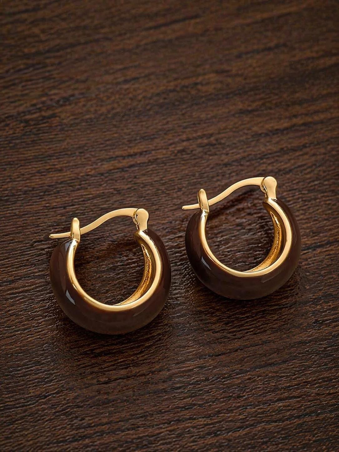 Minimalist Gold Hoop Earrings, Vintage French Chic Style, Elegant Women's Jewelry