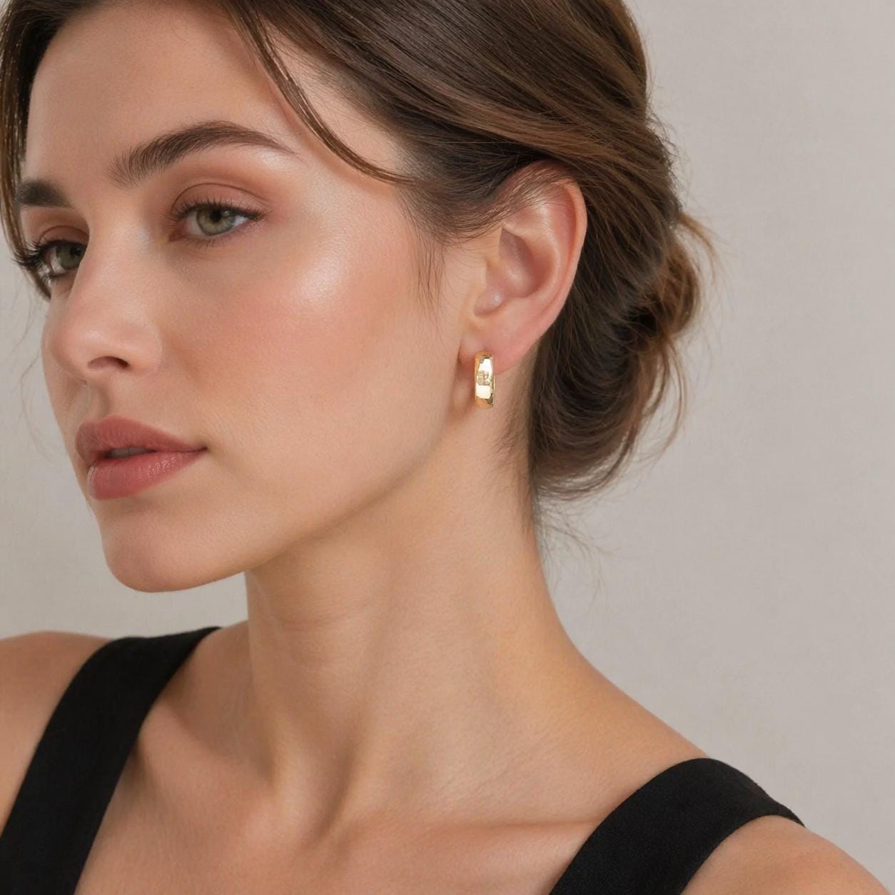 Minimalist Copper Hoop Earrings, Elegant Niche Jewelry, Lightweight Statement Accessory
