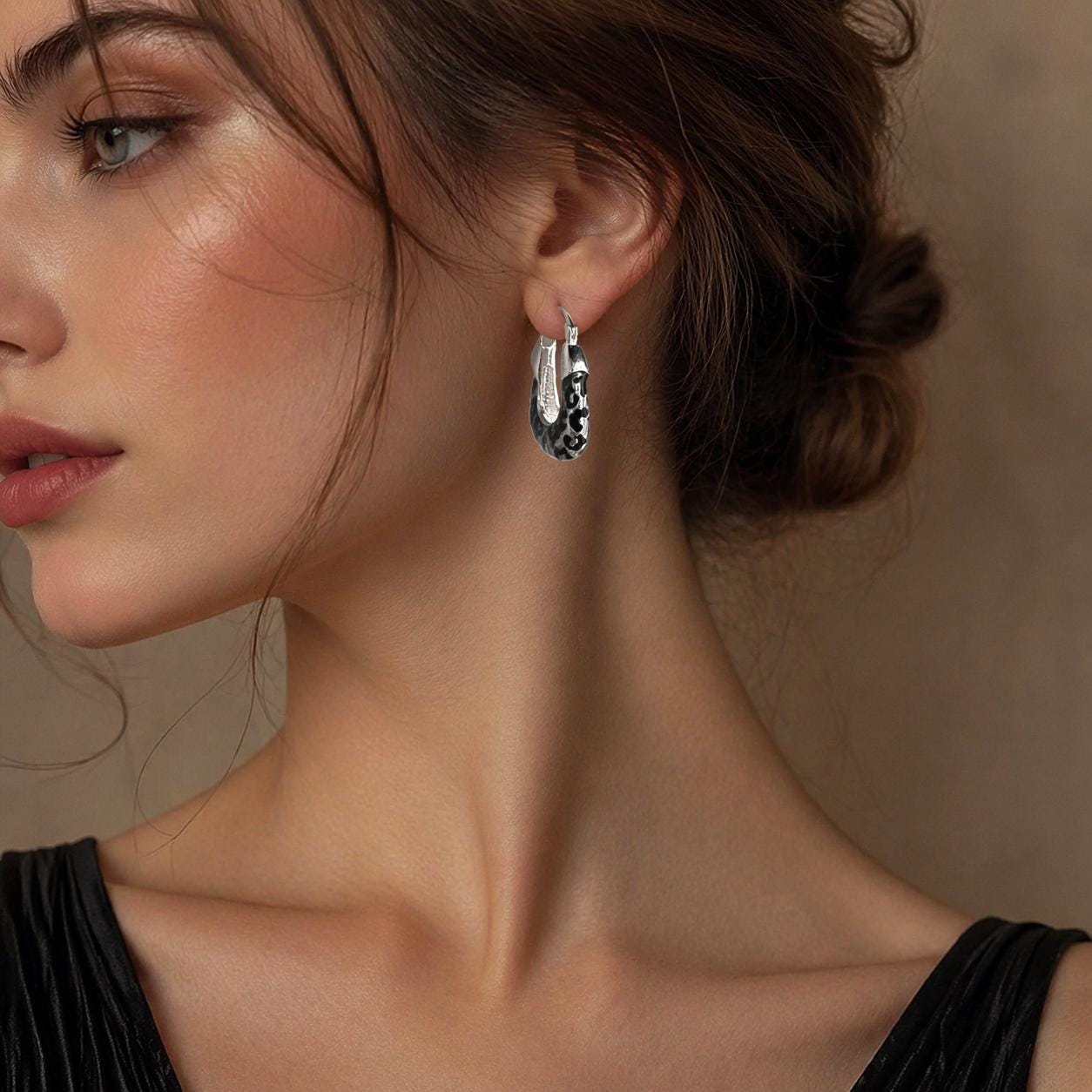 Retro Leopard Print Hoop Earrings, Elegant Statement Jewelry, Alloy Resin Design