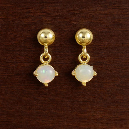 Star Moon Hoop Earrings, Stainless Steel Zircon Opal Celestial Jewelry