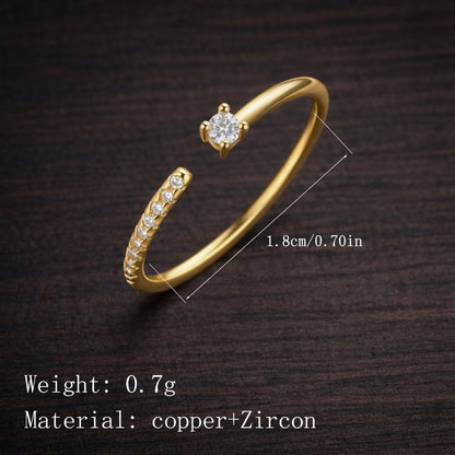 Kinitial Minimalist Stackable Rings, 18K Gold Plated, Adjustable Size, Designer Jewelry