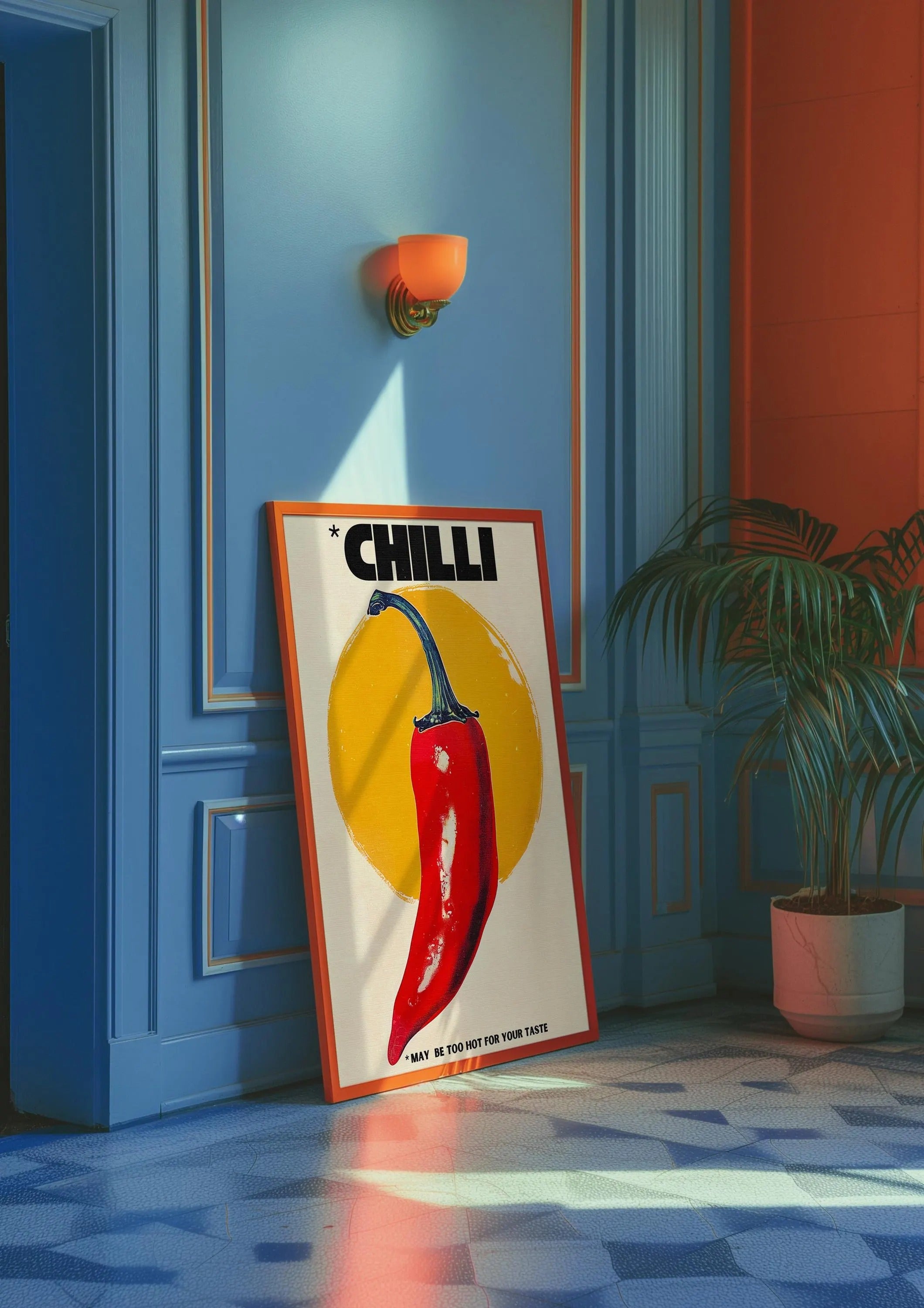 Chilli Pepper Poster: 70s Retro Kitchen Wall Art (Digital Download)