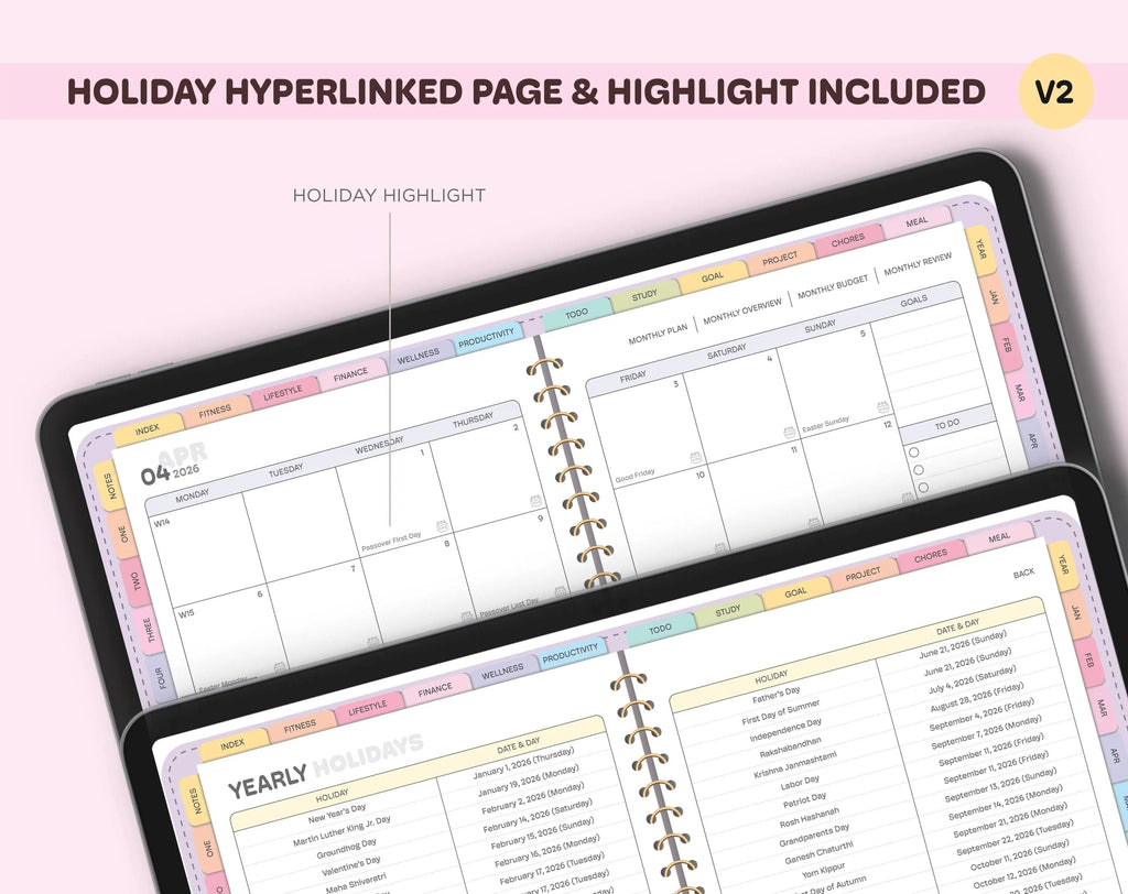 All-in-One Digital Planner 2026 Digital Planner, Digital Journal