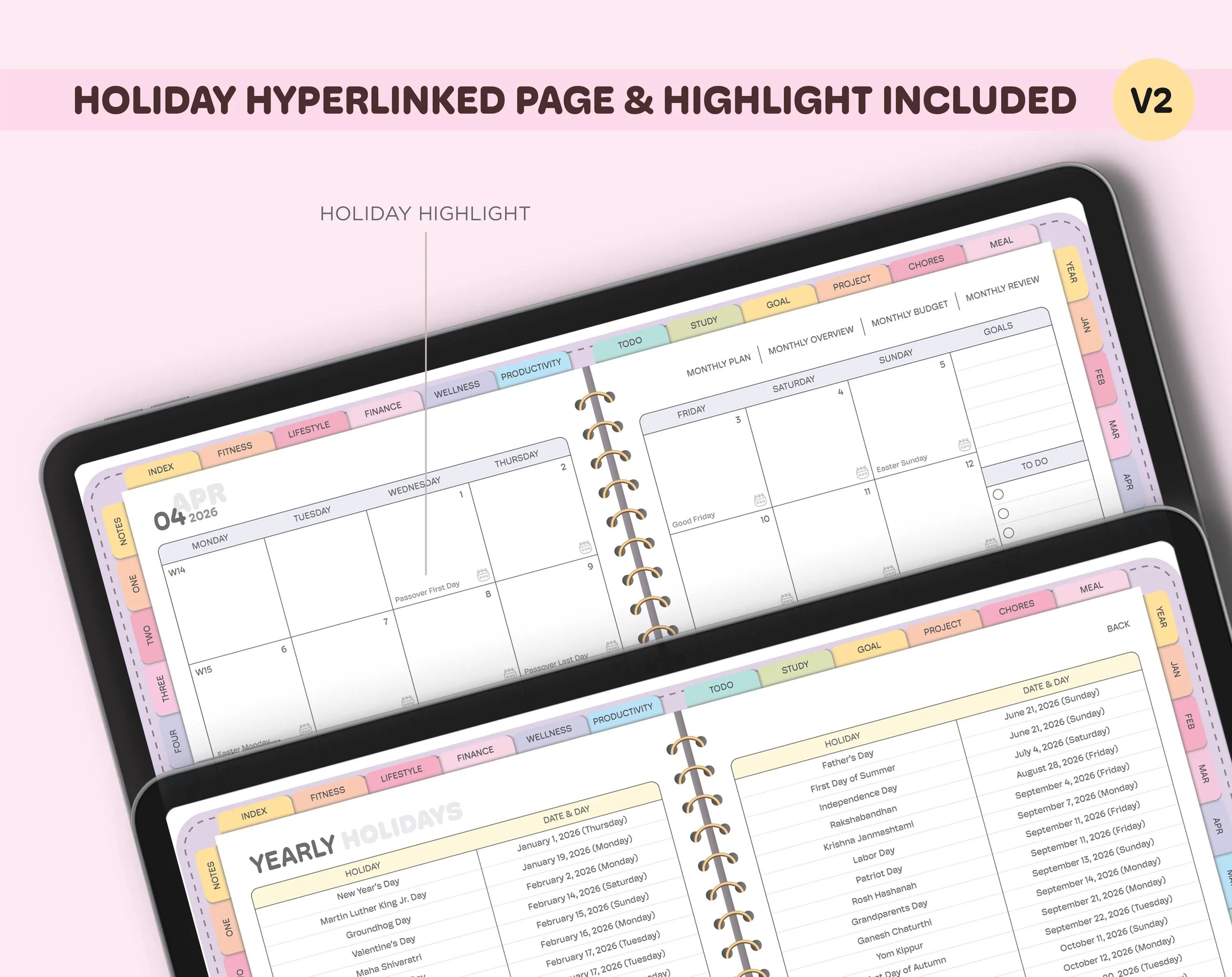All-in-One Digital Planner 2026 Digital Planner, Digital Journal